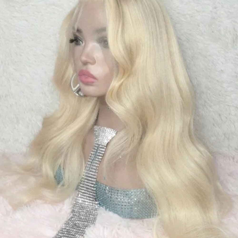 Hand Tied Golden Blonde Lace Front Wig 24 in
